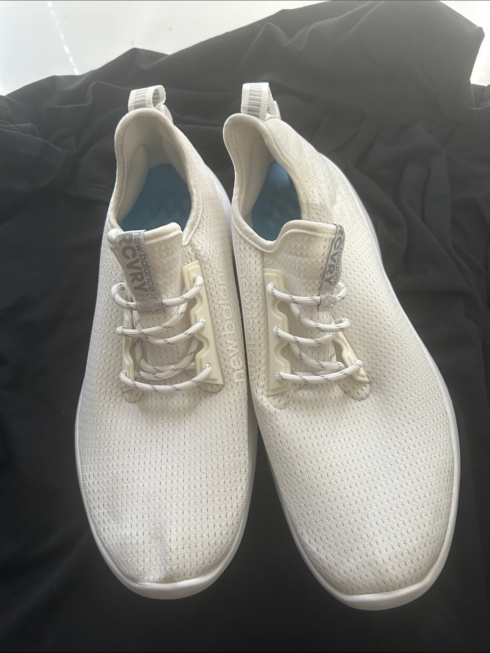 New Balance Men's Knit Slip-On Sneakers - off white with light gray-Cush